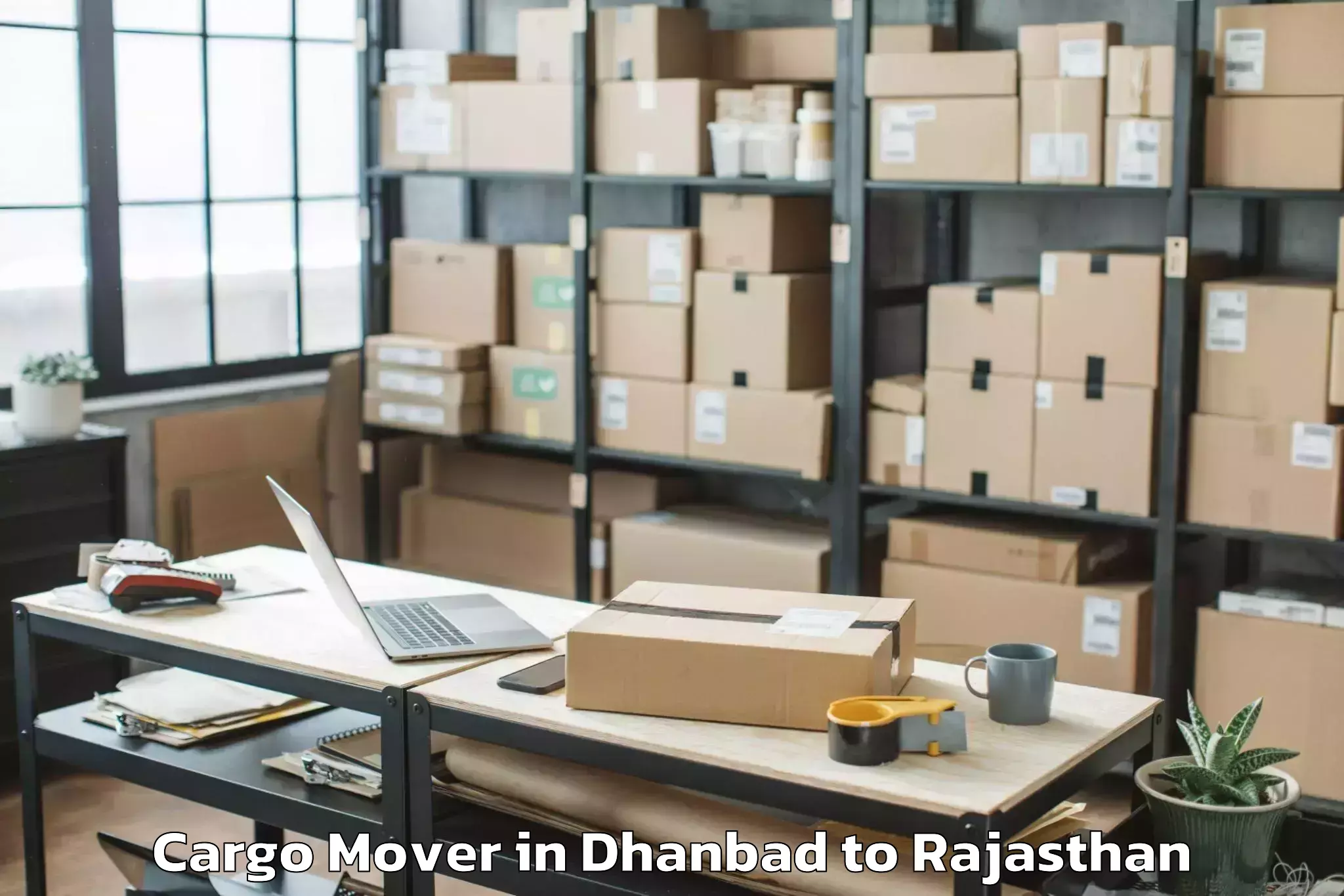 Easy Dhanbad to Sunrise University Alwar Cargo Mover Booking